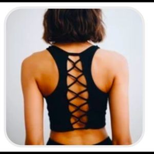 Black Criss-Cross Back Crop Top.